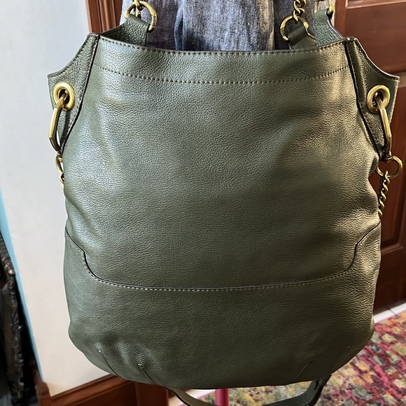 Oryany Selena Shoulder / Crossbody bag chain strap details  Dark sage green/gold - Picture 3 of 17